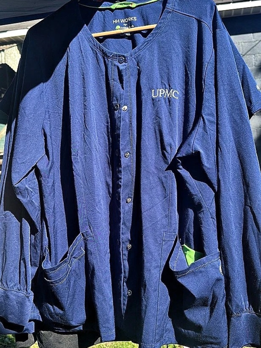 HH WORKS Blue 3X Like New scrub jacket